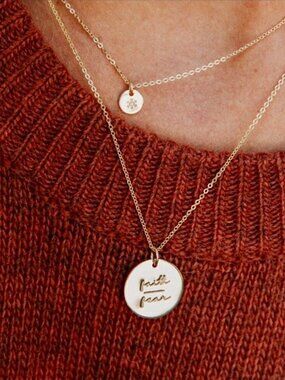 Faith/Fear Mantra Bohemian Charm Gift Necklace